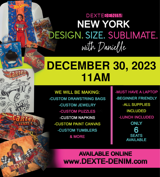 Dec 30- Design & Sublimate Class