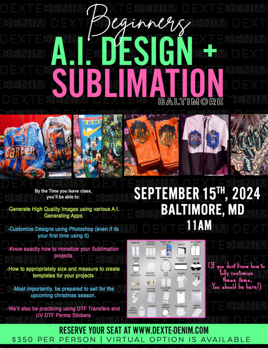 Sept. 15th DMV- Design & Sublimate Class