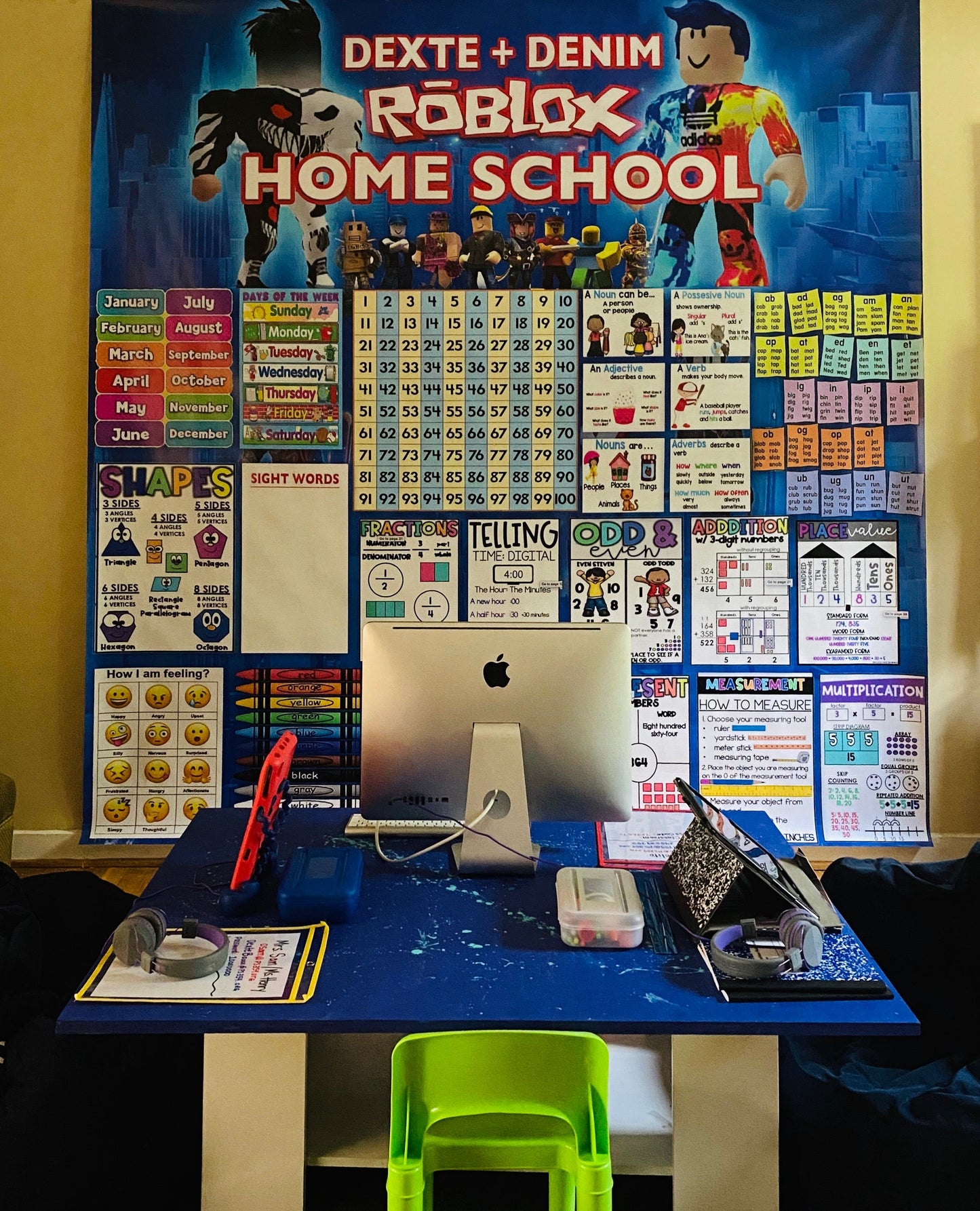 HOME SCHOOL LEARNING CHART